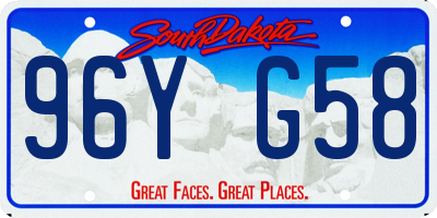 SD license plate 96YG58