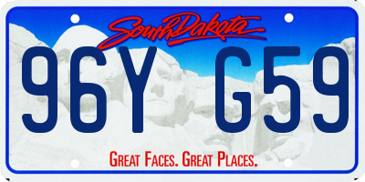 SD license plate 96YG59