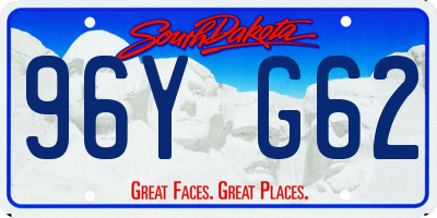 SD license plate 96YG62