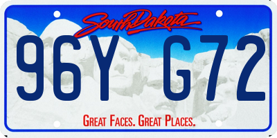 SD license plate 96YG72