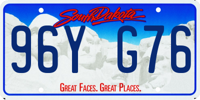 SD license plate 96YG76
