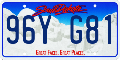 SD license plate 96YG81