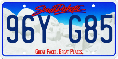 SD license plate 96YG85