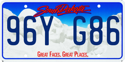 SD license plate 96YG86