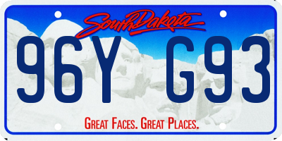 SD license plate 96YG93