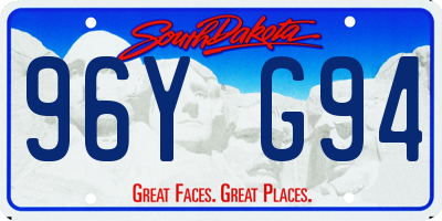 SD license plate 96YG94