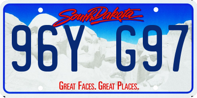 SD license plate 96YG97