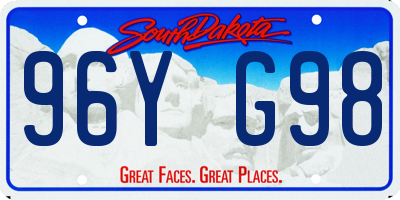 SD license plate 96YG98