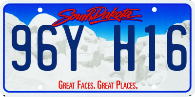 SD license plate 96YH16