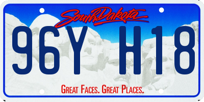SD license plate 96YH18