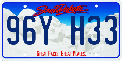 SD license plate 96YH33