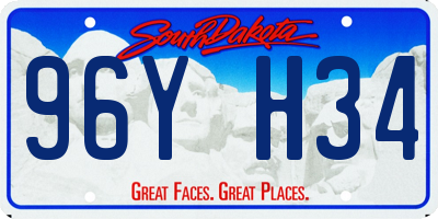 SD license plate 96YH34