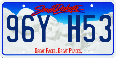 SD license plate 96YH53