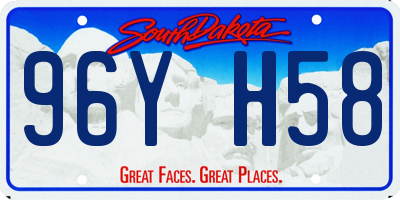SD license plate 96YH58