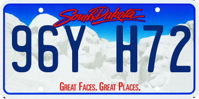 SD license plate 96YH72