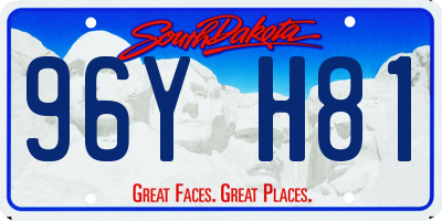 SD license plate 96YH81