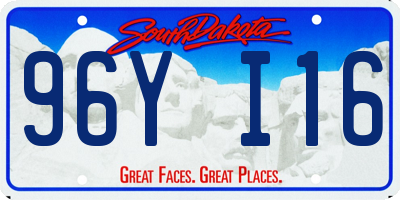SD license plate 96YI16