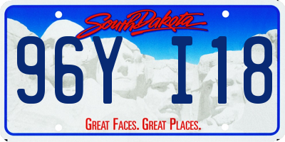 SD license plate 96YI18