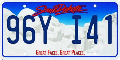SD license plate 96YI41