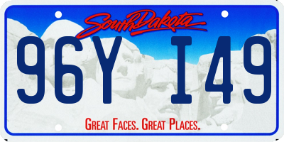 SD license plate 96YI49