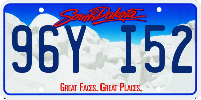 SD license plate 96YI52