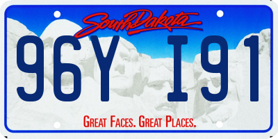 SD license plate 96YI91