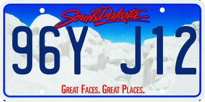 SD license plate 96YJ12