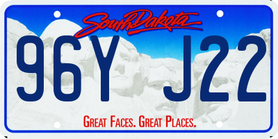 SD license plate 96YJ22