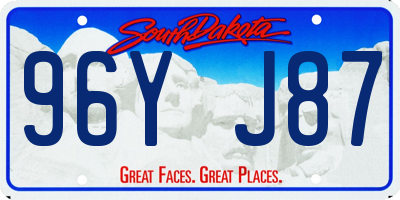 SD license plate 96YJ87