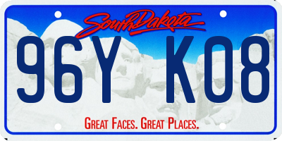 SD license plate 96YK08
