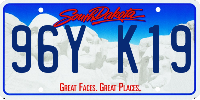 SD license plate 96YK19