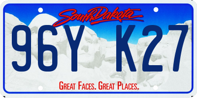 SD license plate 96YK27