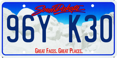 SD license plate 96YK30