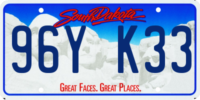 SD license plate 96YK33