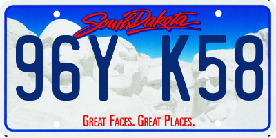 SD license plate 96YK58