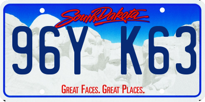 SD license plate 96YK63