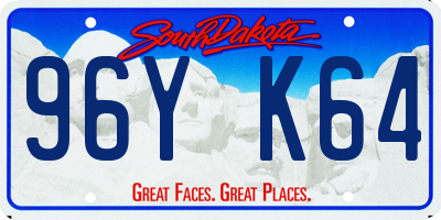 SD license plate 96YK64