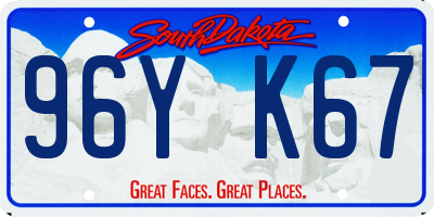 SD license plate 96YK67