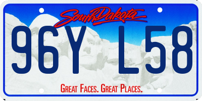 SD license plate 96YL58