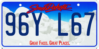 SD license plate 96YL67