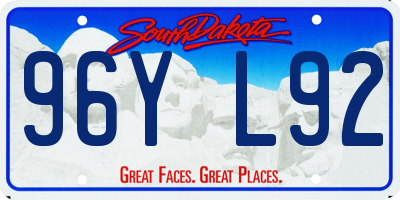 SD license plate 96YL92
