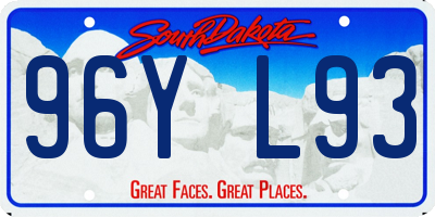 SD license plate 96YL93