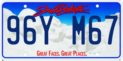 SD license plate 96YM67