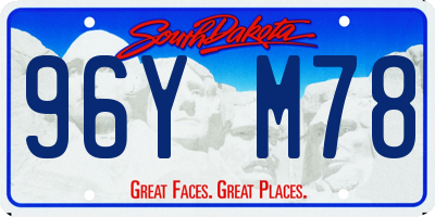 SD license plate 96YM78