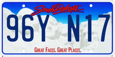 SD license plate 96YN17