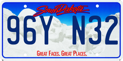 SD license plate 96YN32