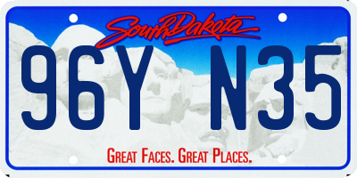 SD license plate 96YN35