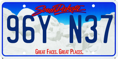 SD license plate 96YN37