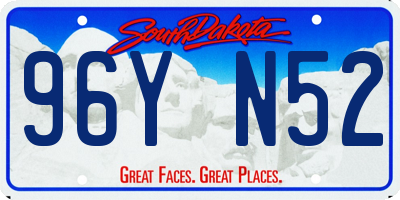 SD license plate 96YN52