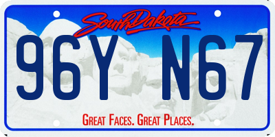 SD license plate 96YN67
